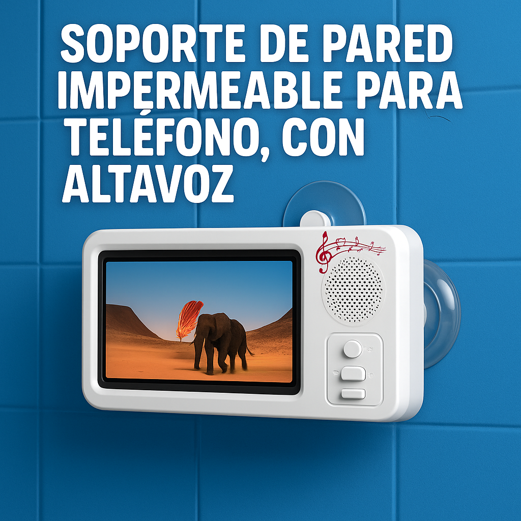Soporte de Pared Impermeable con Bluetooth hasta 6,9 pulgadas